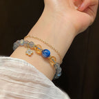 Fortune Jewel Natural Moonstone Flower Chram Healing Beads Bracelet