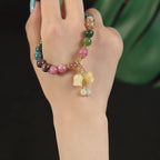 Fortune Jewel Natural Colorful Tourmaline Flower Bead Love Bracelet