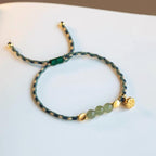 Fortune Jewel Handcrafted Hetian Jade Lotus Charm Luck Braided Bracelet