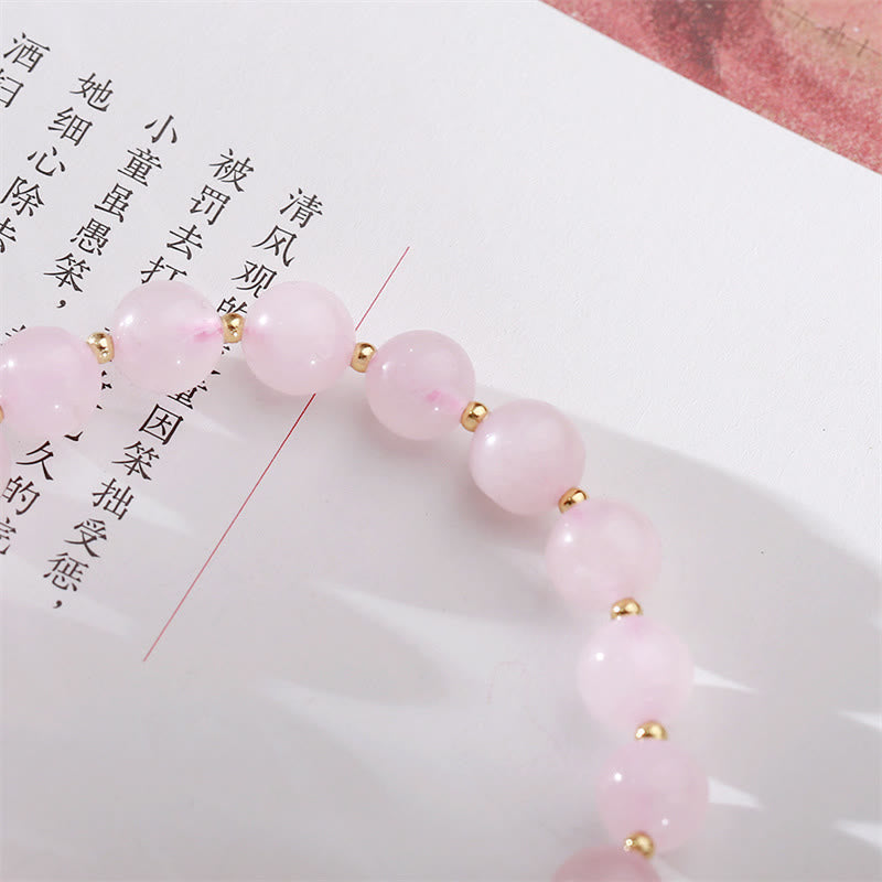 Fortune Jewel Natural Pink Crystal Plum Blossom Love Bracelet