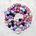 Fortune Jewel Natural Purple Miano Real Stone Lotus Mala