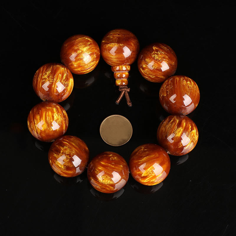 Fortune Jewel Golden Sea Willow Success Positive Bracelet Mala
