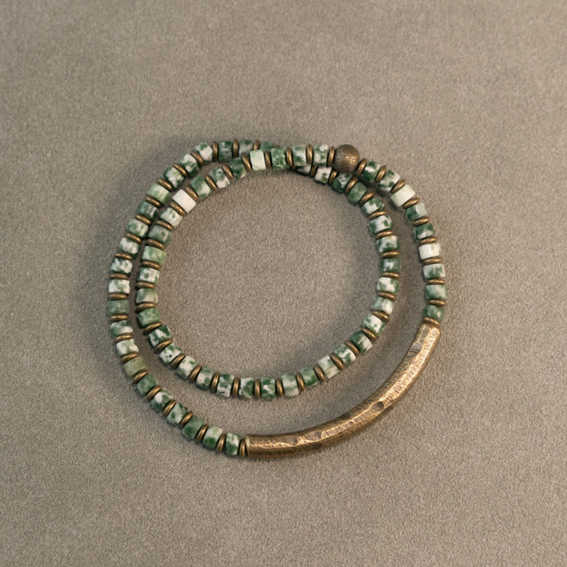 Fortune Jewel Sodalite Picture Jasper Green Point Stone Harmony Wisdom Bracelet