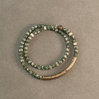 Fortune Jewel Sodalite Picture Jasper Green Point Stone Harmony Wisdom Bracelet