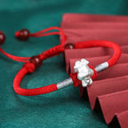 Fortune Jewel 999 Sterling Silver Chinese Zodiac Luck Strength Red String Bracelet