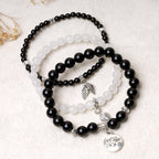 Fortune Jewel 3PCS Natural Quartz Crystal Beaded Healing Energy Lotus Bracelet