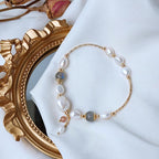 Fortune Jewel Pearl Moonstone Strawberry Quartz Bead Optimism Bracelet