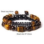Fortune Jewel Tiger Eye Frosted Stone Hematite Courage Bracelet