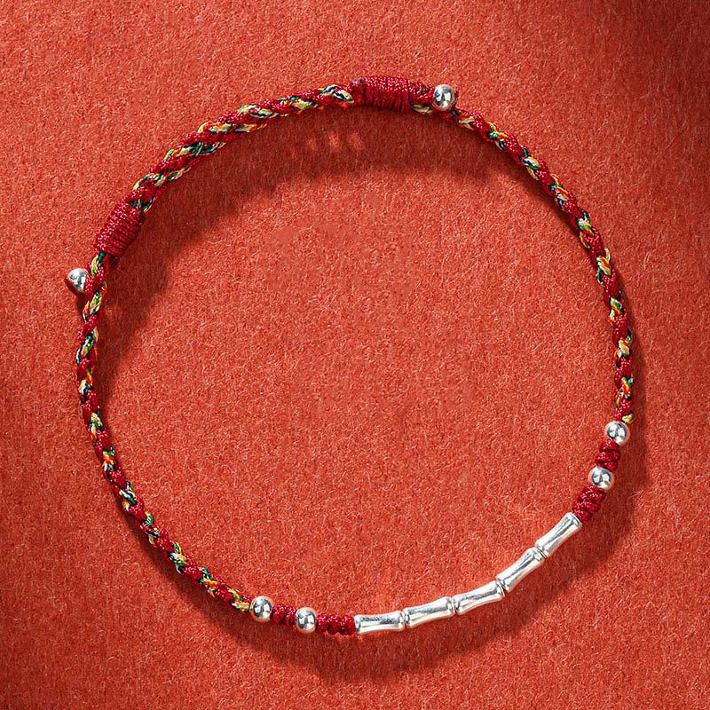 Fortune Jewel Tibet Handmade Multicolored Bamboo Protection Braided String Bracelet