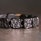 Fortune Jewel Retro Ebony Wood Texture Style Copper Peace Balance Bracelet