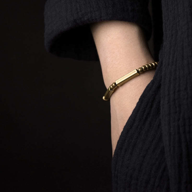 Fortune Jewel Tibetan Simple Design Copper Wealth Luck Bracelet