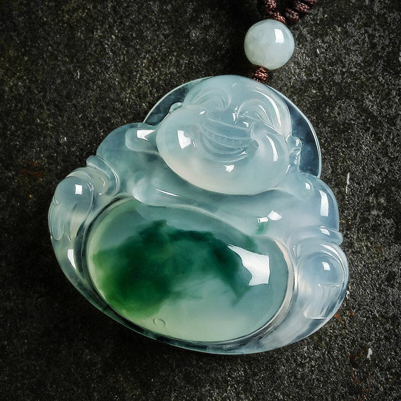 Fortune Jewel Cyan Jade Luck Necklace Pendant Fortune Jewel