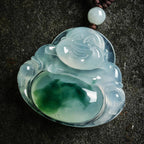 Fortune Jewel Cyan Jade Luck Necklace Pendant Fortune Jewel