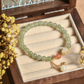 Fortune Jewel 925 Sterling Silver Hetian Jade Gourd Lotus Abundance Luck Bracelet