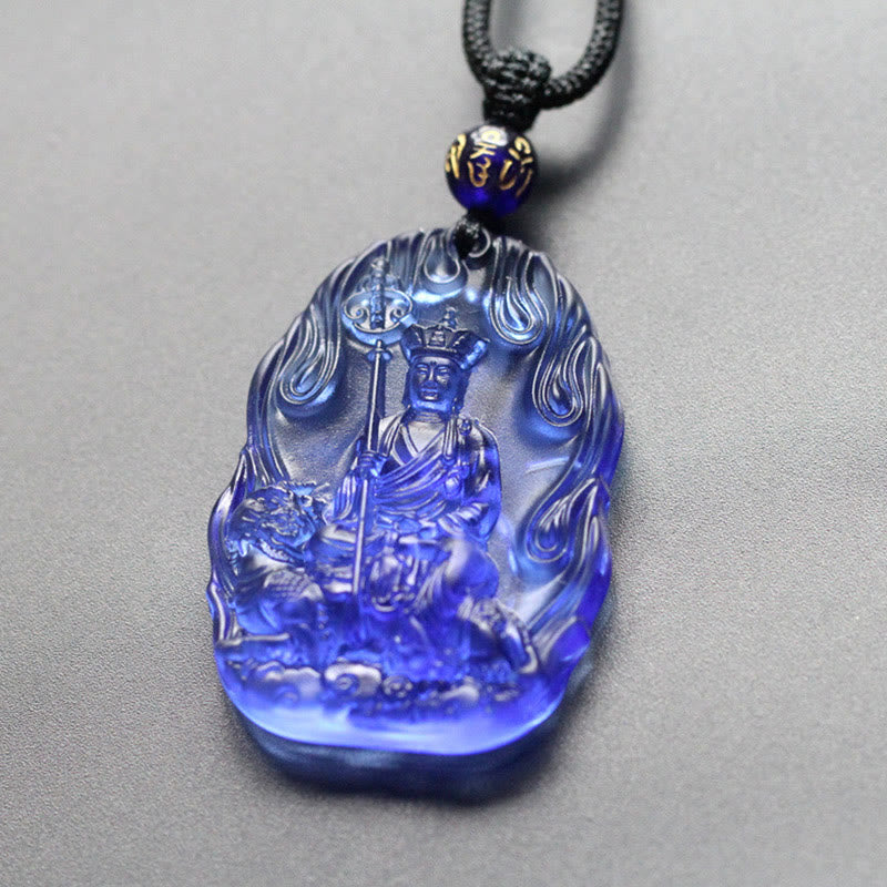 Fortune Jewel Ksitigarbha Buddha Liuli Crystal Serenity Amulet Necklace Pendant Fortune Jewel