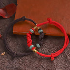 Fortune Jewel Red String Jade Luck Fortune Knot Braided Couple Bracelet