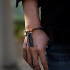 Fortune Jewel 990 Sterling Silver Tibetan Handmade Amber Steelyard Weight Wish Protection Bracelet