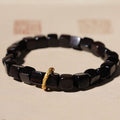 Fortune Jewel Tibetan Ebony Wood Square Beads Peace Calm Bracelet