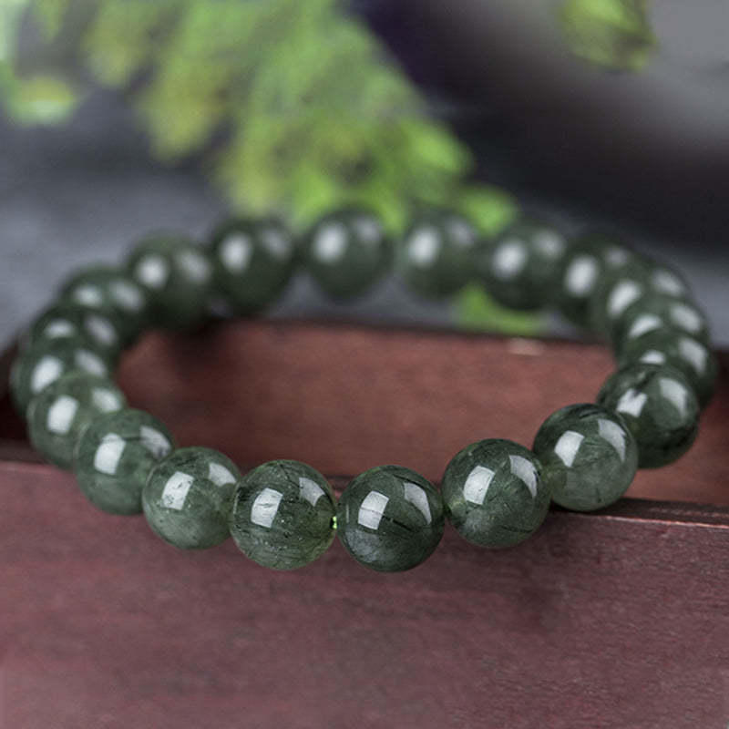 Fortune Jewel Natural Green Crystal Blessing Wealth Bracelet