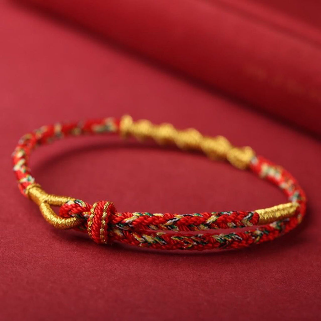 Fortune Jewel Handmade Chinese Zodiac Natal Buddha Protection Strength Braided String Bracelet