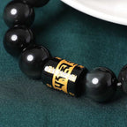 Fortune Jewel Rainbow Obsidian Om Mani Padme Hum Swastika Positive Bracelet