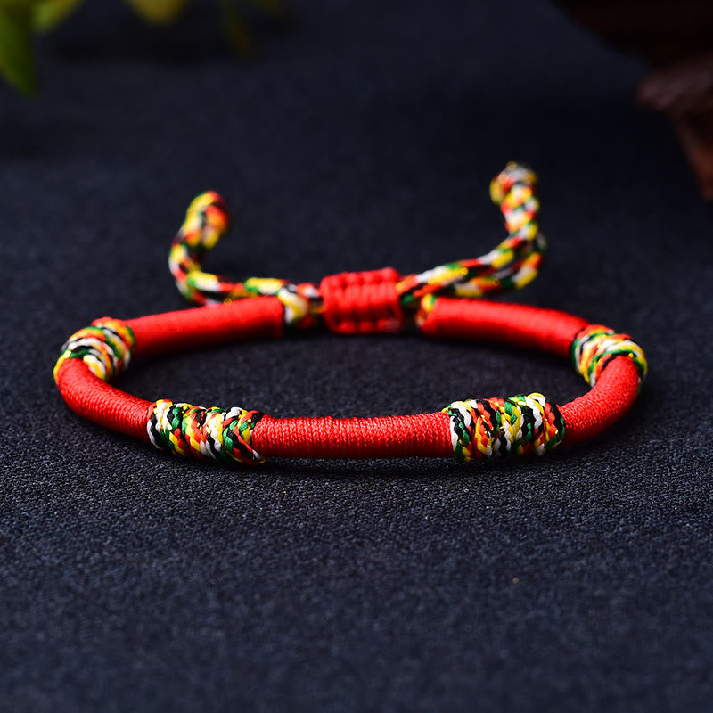 Fortune Jewel Tibetan Handmade Colorful King Kong Knot Lucky Protection Braid String Bracelet