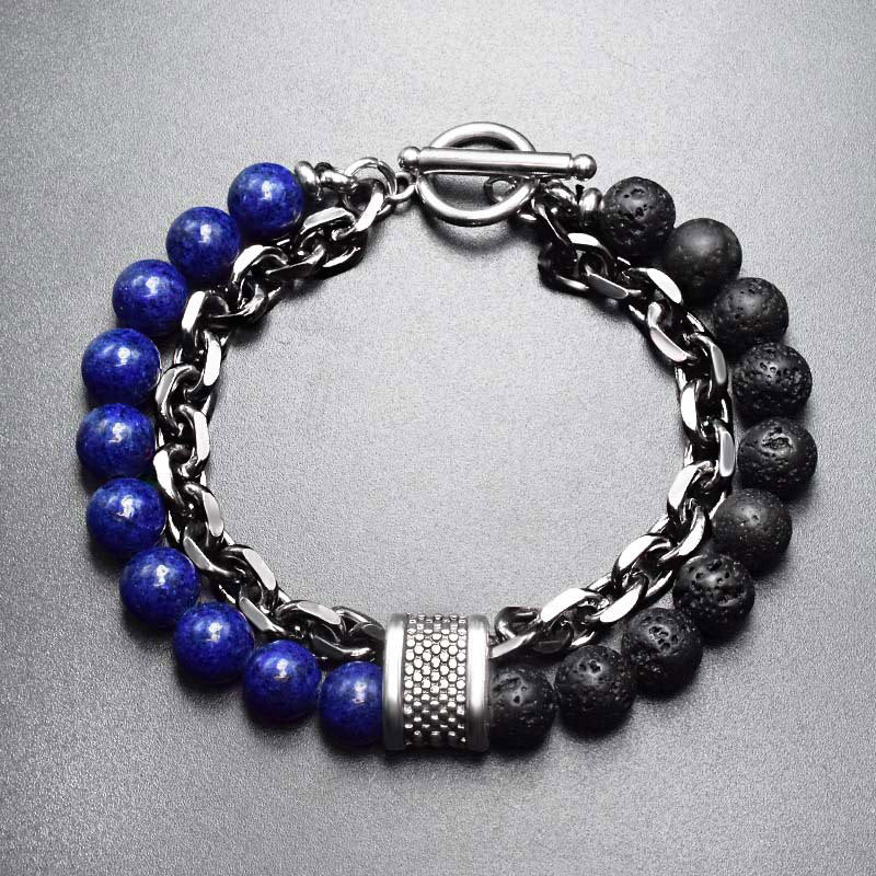 Fortune Jewel Natural Tiger Eye Lazurite Protection Bracelet