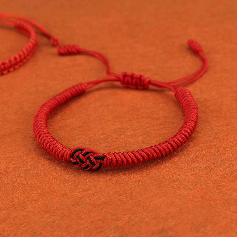 Fortune Jewel 2Pcs Tibetan Luck Chinese Knot Protection String Bracelet