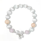 Fortune Jewel Cat's Eye Lavender Amethyst Rosette Charm Bracelet
