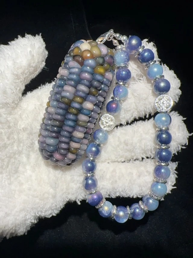 Butterfly Pea Flower Blue Clear Natural Corn Charms for Fidgeting
