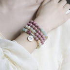 Fortune Jewel Lazurite Picasso Jasper Amazonite Rhodonite Apatite Positive Lotus Prayer Bead Bracelet