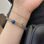 Fortune Jewel Natural Moonstone Flower Chram Healing Beads Bracelet