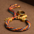Fortune Jewel Tibetan Om Mani Padme Hum Dreamcatcher Luck Colorful Reincarnation Knot String Bracelet