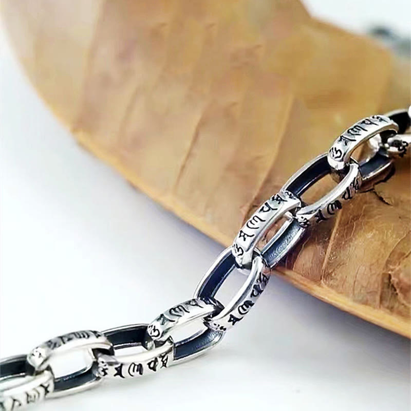 Fortune Jewel Om Mani Padme Hum Double Dorje Copper Engraved Wisdom Bracelet