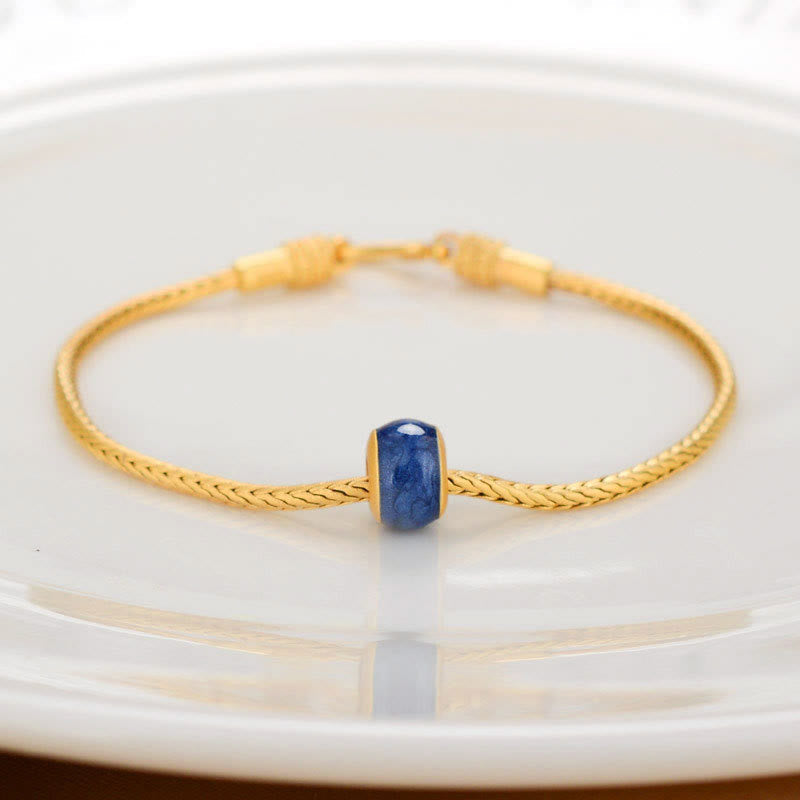 Fortune Jewel Tibetan 18K Gold Om Mani Padme Hum Lucky Koi Fish Fu Character Ingot Copper Coin Peace Bracelet