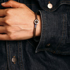 Fortune Jewel  925 Sterling Silver Handmade Button Protection Weave String Bracelet