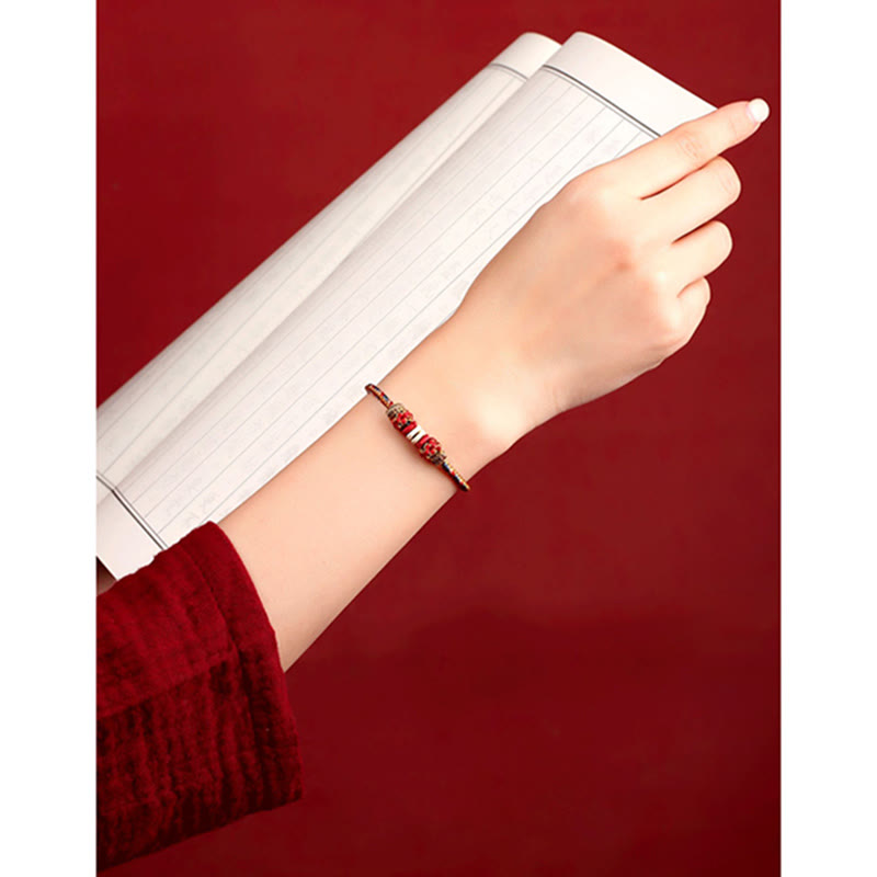 Fortune Jewel Handmade Dunhuang Color Luck Braid String Bracelet