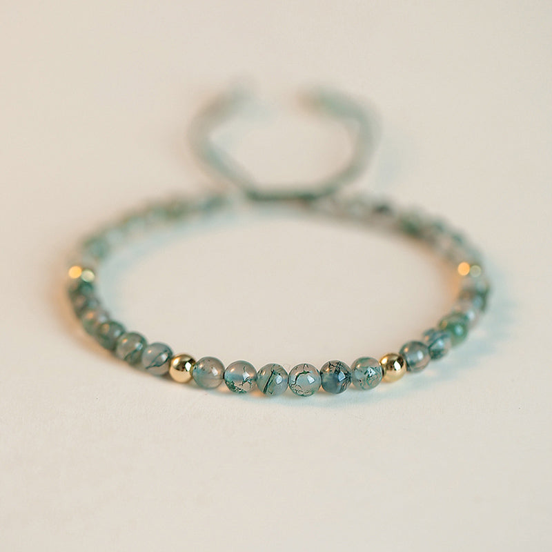 Fortune Jewel Moss Agate Lucky Balance Bracelet
