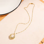 Fortune Jewel Natural Jade Koi Fish Lotus Luck Necklace Pendant