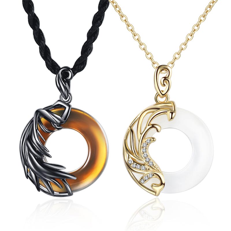 Fortune Jewel Obsidian Chalcedony Meditation Round Pendant Necklace