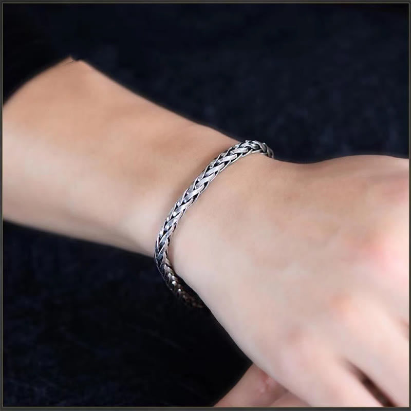 Fortune Jewel Vintage Dragon Keel Braided Twisted Design Wealth Buckle Bracelet