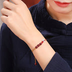 Fortune Jewel Natural Cinnabar Jade Peace Buckle Blessing Bracelet