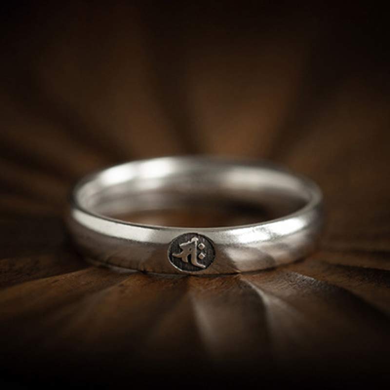 Fortune Jewel 925 Sterling Silver Chinese Zodiac Natal Buddha Blessing Couple Ring