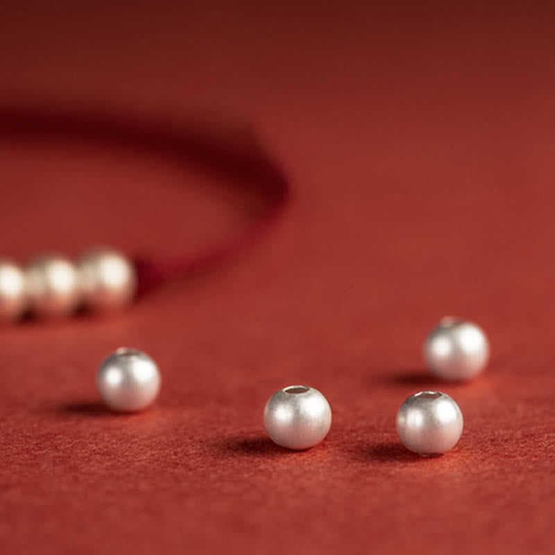 Fortune Jewel 925 Sterling Silver Three Beads Protection String Bracelet Anklet