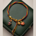 Fortune Jewel Gold Swallowing Beast Family Luck Reincarnation Knot Colorful String Bracelet