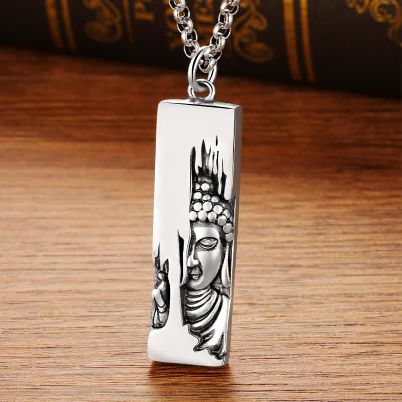 Fortune Jewel Tathagata Buddha Strength Protection Amulet Lucky Vintage Style Pendant Necklace Fortune Jewel