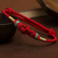 Fortune Jewel Red String Jade Luck Fortune Knot Braided Couple Bracelet