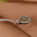 Fortune Jewel 925 Sterling Silver Double Dorje Vajra Blessing Necklace Pendant