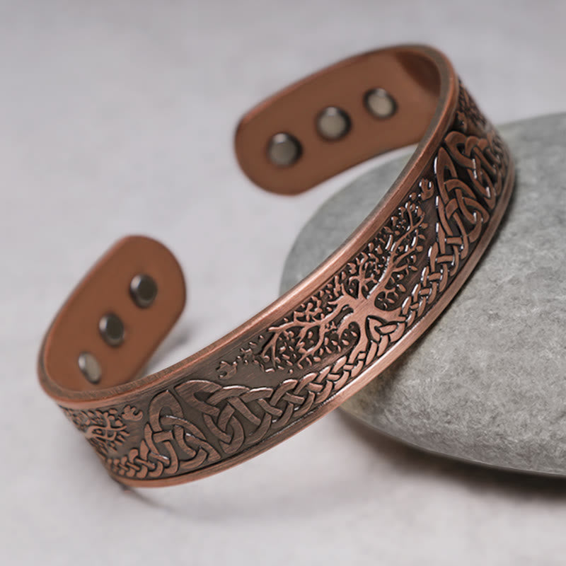 Fortune Jewel Lucky Tree Of Life Balance Magnetic Adjustable Cuff Bracelet Bangle