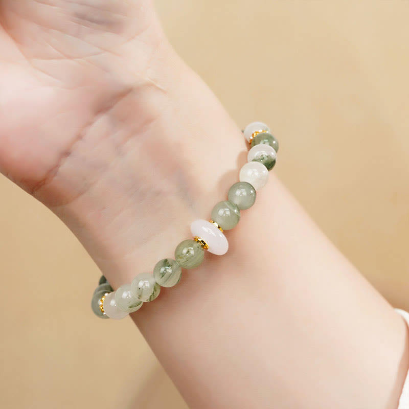 Fortune Jewel Natural Tianshan Jade Chalcedony Luck Bracelet
